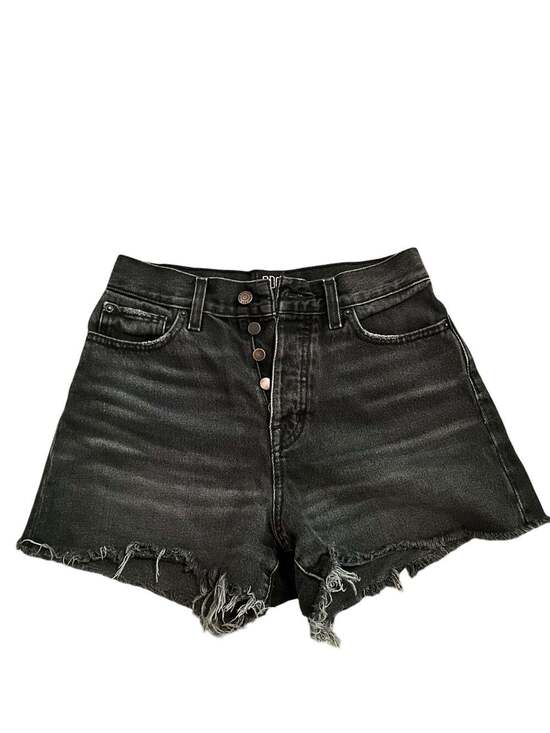 BDG Urban Outfitters Pants - BDG Urban Outfitters Black High-Rise Button-Fly Raw Hem Denim Shorts